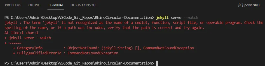 Jekyll not installed