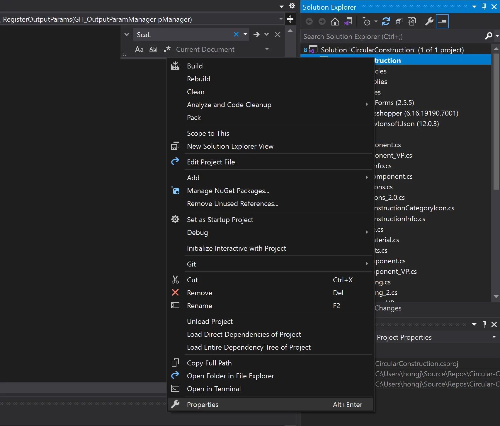 Visual Studio Properties